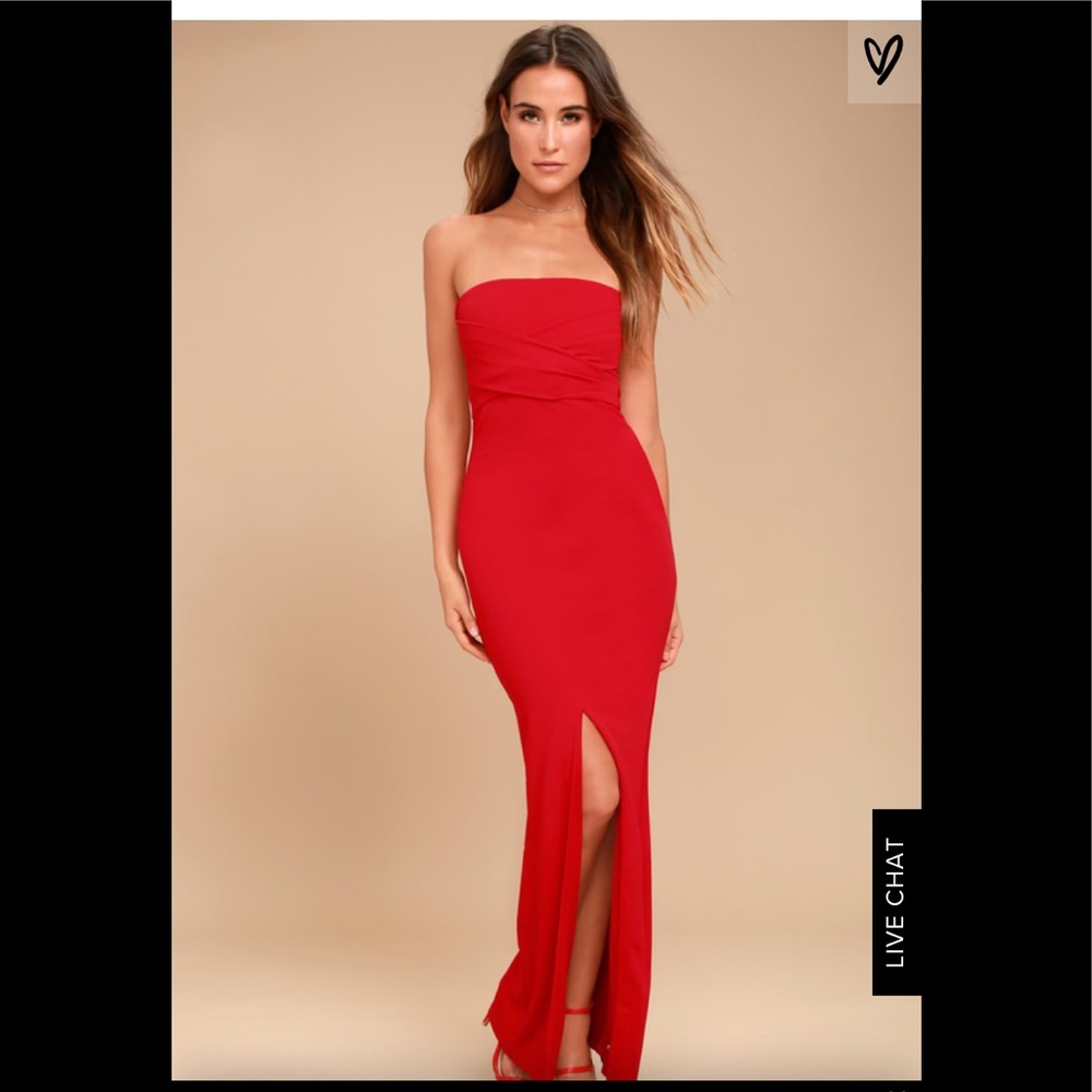 LuLu’s Red Strapless Dress